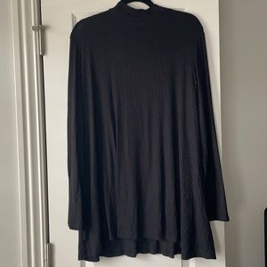 Lane Bryant ribbed hacci long sleeve mock neck swing t-shirt